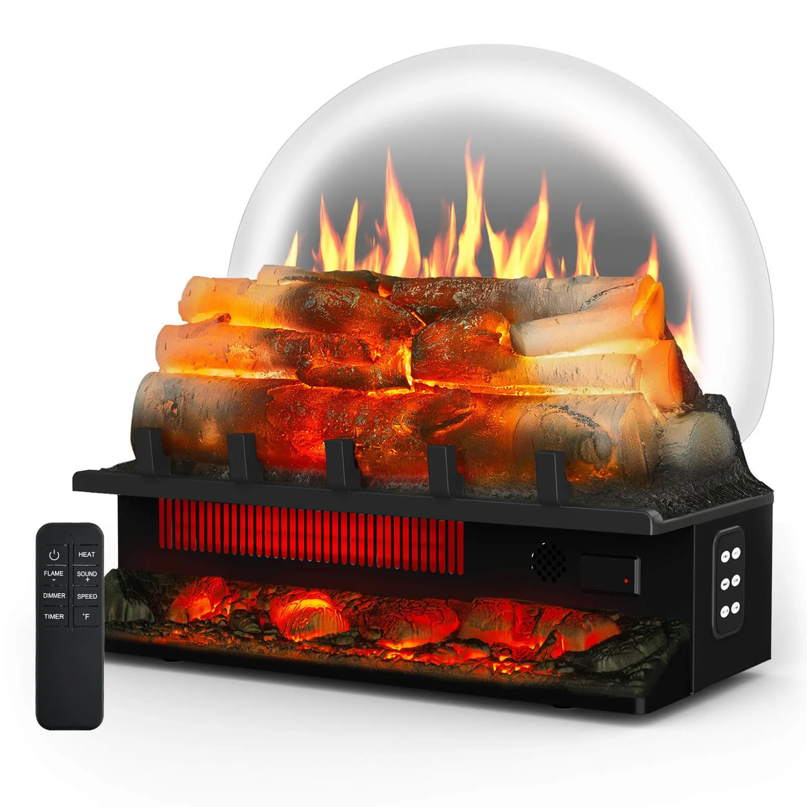 Electric Fireplace Log Heater 